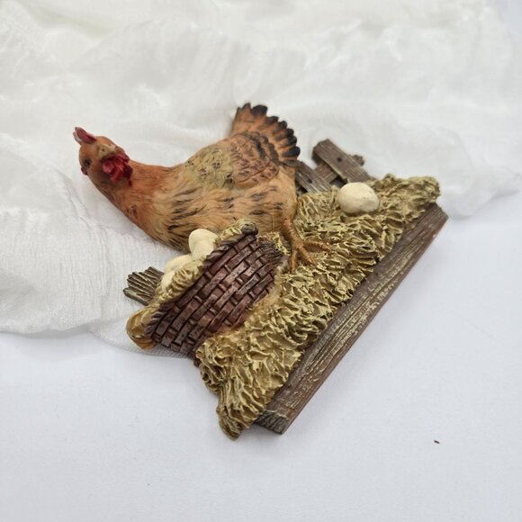 Farmhouse Hen with Eggs Figurine – Rustic Chicken Decor for Country Kitchen or C - Picture 2 of 7